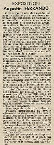 AUGUSTIN FERRANDO 1880-1957 (7)L'Echo d'Oran Decembre 1934